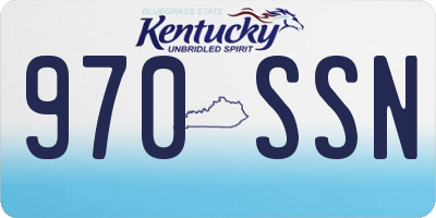 KY license plate 970SSN