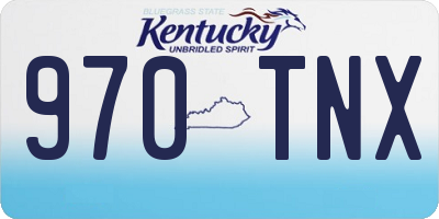 KY license plate 970TNX