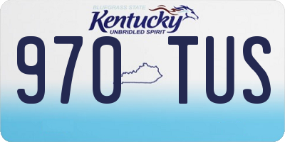 KY license plate 970TUS