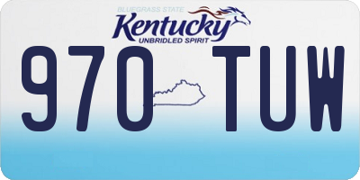 KY license plate 970TUW