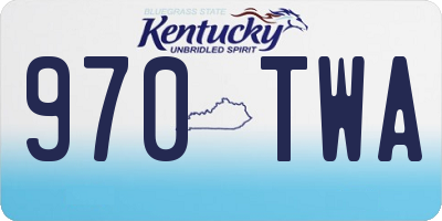 KY license plate 970TWA