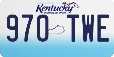 KY license plate 970TWE