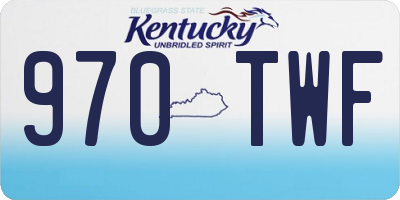 KY license plate 970TWF