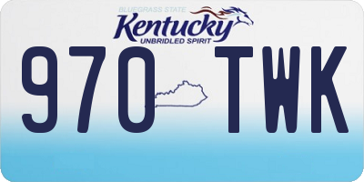 KY license plate 970TWK