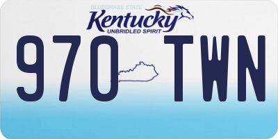KY license plate 970TWN