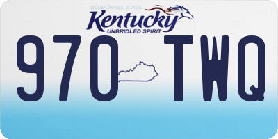 KY license plate 970TWQ