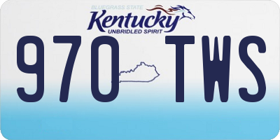 KY license plate 970TWS