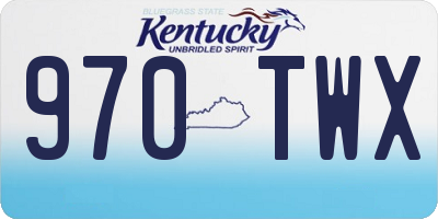 KY license plate 970TWX