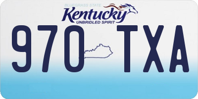 KY license plate 970TXA