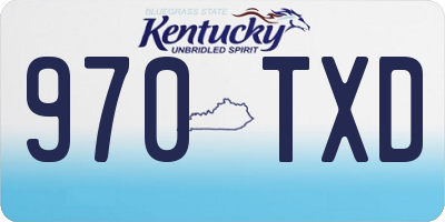 KY license plate 970TXD