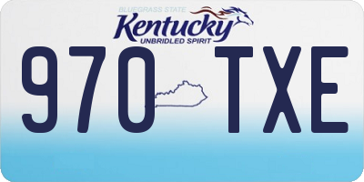 KY license plate 970TXE