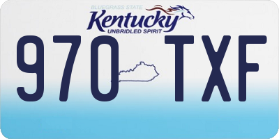 KY license plate 970TXF