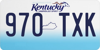 KY license plate 970TXK