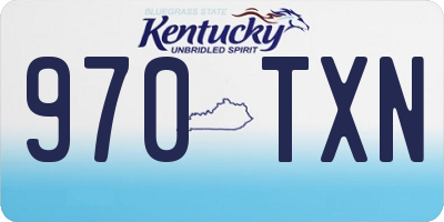 KY license plate 970TXN