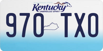 KY license plate 970TXO