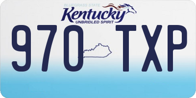 KY license plate 970TXP