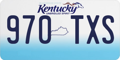 KY license plate 970TXS