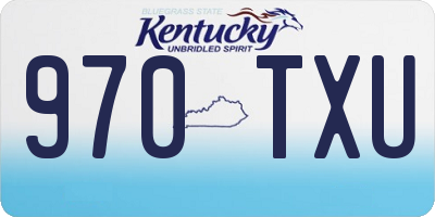 KY license plate 970TXU