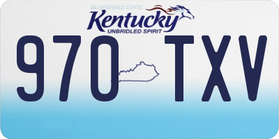 KY license plate 970TXV