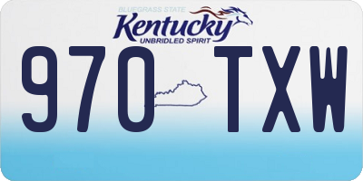 KY license plate 970TXW