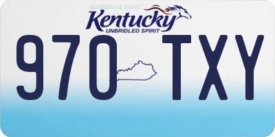 KY license plate 970TXY