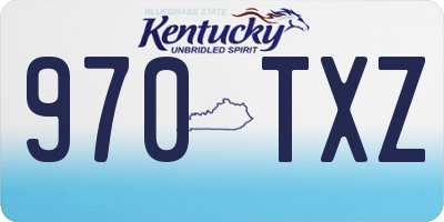 KY license plate 970TXZ