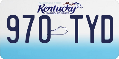 KY license plate 970TYD