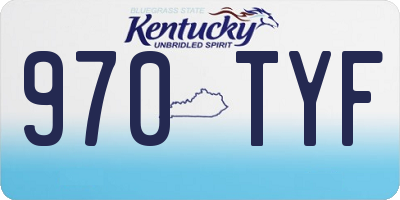 KY license plate 970TYF