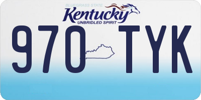 KY license plate 970TYK
