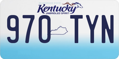 KY license plate 970TYN