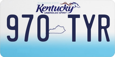 KY license plate 970TYR