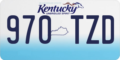 KY license plate 970TZD