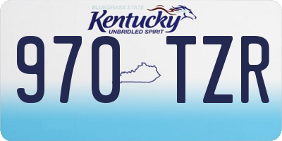 KY license plate 970TZR