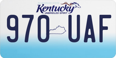 KY license plate 970UAF