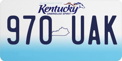 KY license plate 970UAK