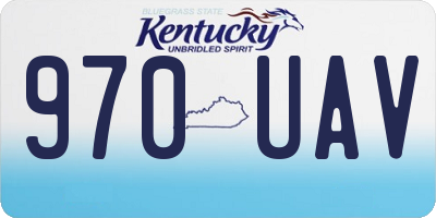 KY license plate 970UAV
