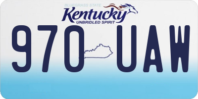 KY license plate 970UAW