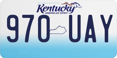 KY license plate 970UAY