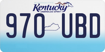 KY license plate 970UBD