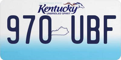 KY license plate 970UBF