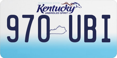 KY license plate 970UBI