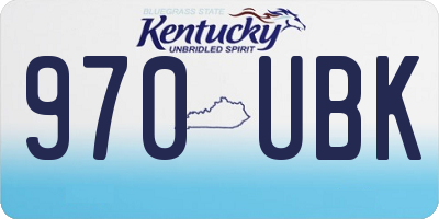 KY license plate 970UBK