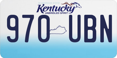 KY license plate 970UBN