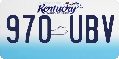 KY license plate 970UBV