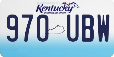 KY license plate 970UBW