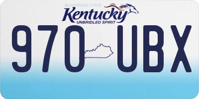 KY license plate 970UBX
