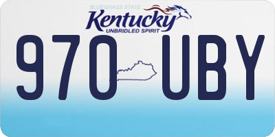 KY license plate 970UBY