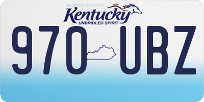 KY license plate 970UBZ