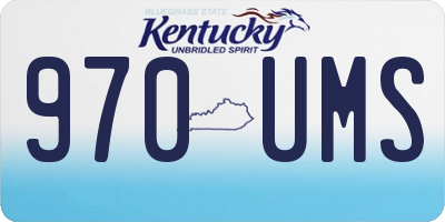 KY license plate 970UMS