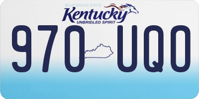 KY license plate 970UQO